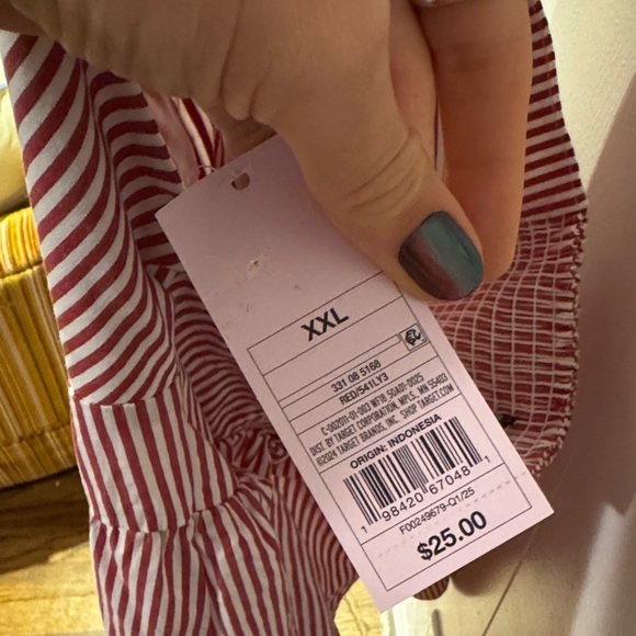 Wild Fable Red and White Striped Halter Dress - Picture 5 of 7